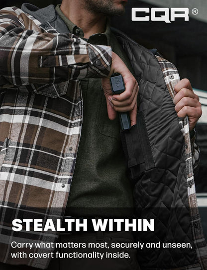 Men's Long Sleeve Flannel Shirt Jacket - Winter Warm Casual Plaid Coat with Pockets