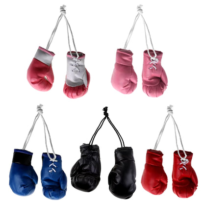 Miniature Boxing Gloves Car Hanging Pendant - Decorative Rearview Mirror Accessory