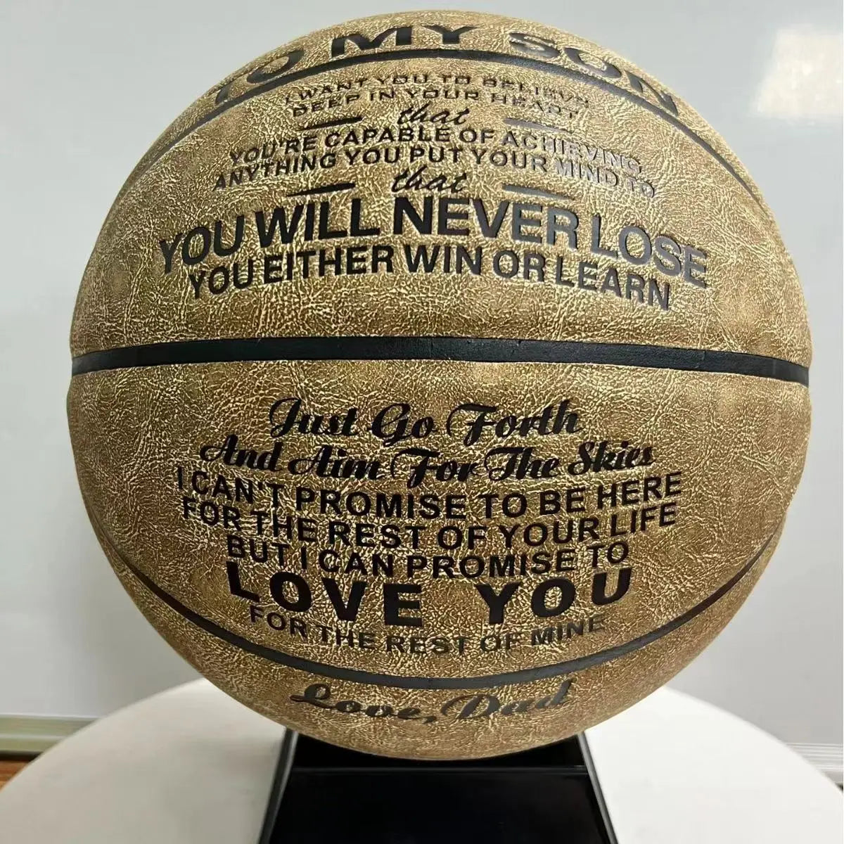 Size 7 Competition Basketball for Men - Premium Cowhide Team Basketball Gift for Son's Birthday