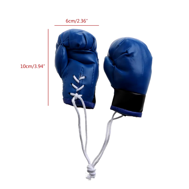 Miniature Boxing Gloves Car Hanging Pendant - Decorative Rearview Mirror Accessory