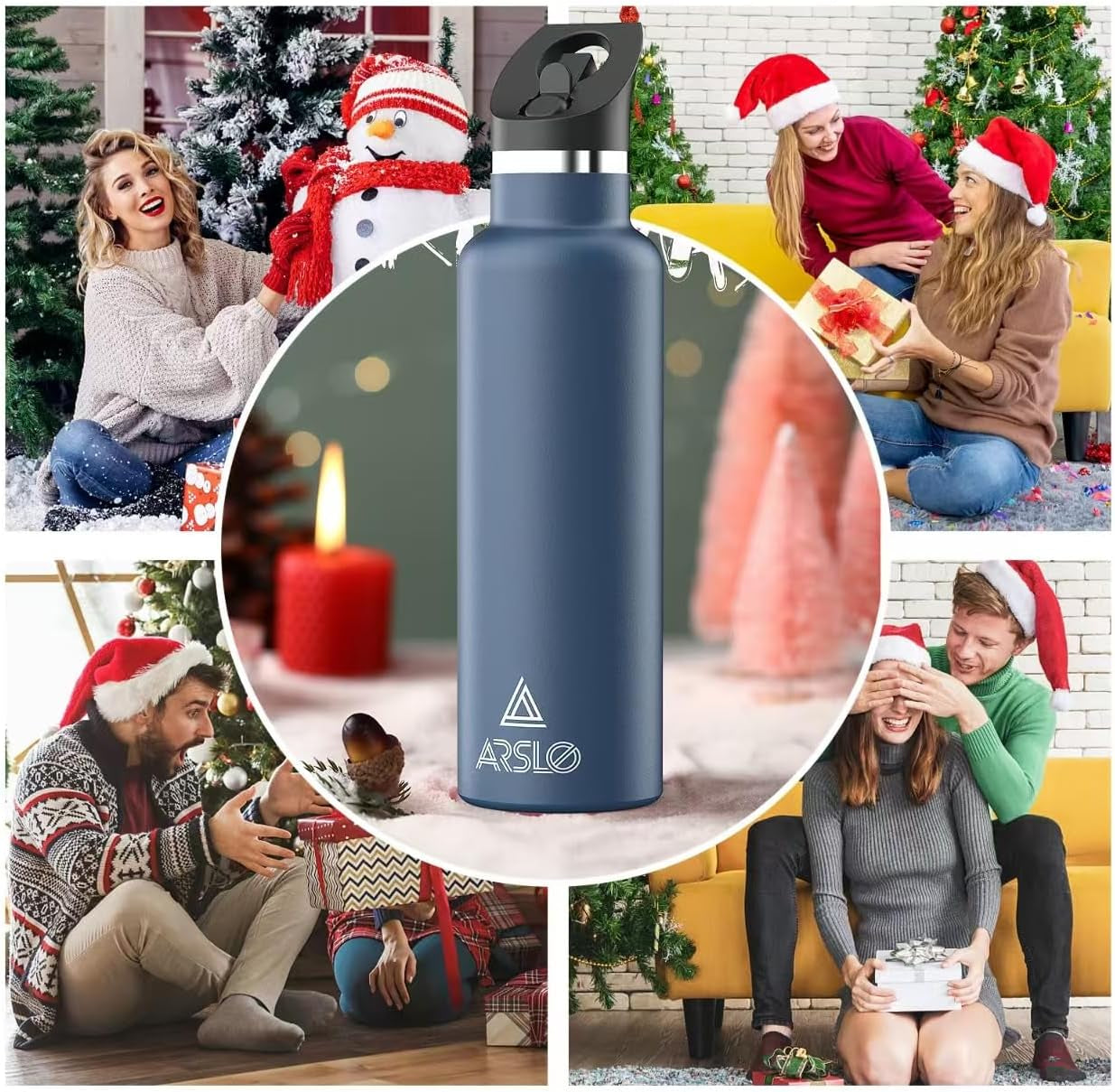 Stainless Steel Vacuum Insulated Double Wall Water Bottle with Straw Lid - Keeps Beverages Cold for 24 Hours and Hot for 12 Hours, Ideal for Hiking and Sports