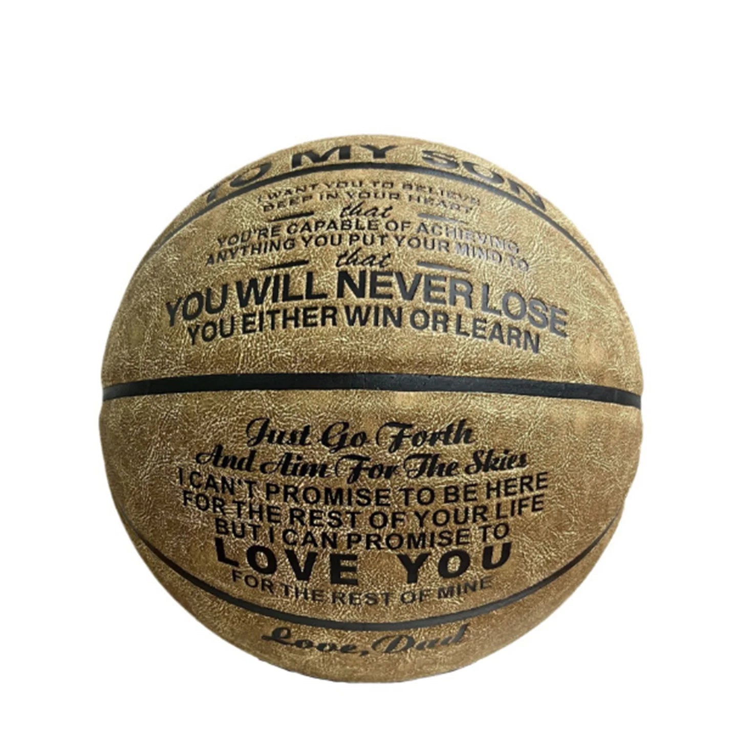 Size 7 Competition Basketball for Men - Premium Cowhide Team Basketball Gift for Son's Birthday