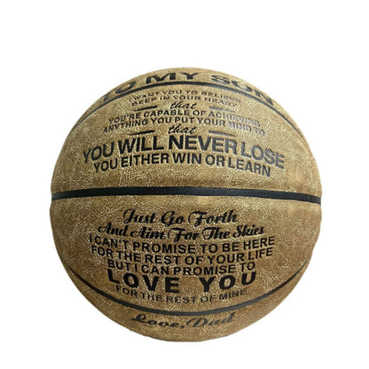 Size 7 Competition Basketball for Men - Premium Cowhide Team Basketball Gift for Son's Birthday